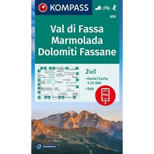 Kompass Maps Val di Fassa Marmolada Gruppo di Sella K650 1:25,000: Marked hiking trails, huts, cycling routes. 1:25000.: 650 Kompass Maps Val di Fassa Marmolada Gruppo di Sella K650 1:25,000: Marked hiking trails, huts, cycling routes. 1:25000.: 650
