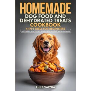 Vaidya, Luke Homemade Dog Food and Dehydrated Treats Cookbook 4-in-1 Bible for Beginners: Quick Meals, Slow Cooker Recipes, Natural Chews, and Brain Games Vaidya, Luke Homemade Dog Food and Dehydrated Treats Cookbook 4-in-1 Bible for Beginners: Quick Meals, Slow Cooker Recipes, Natural Chews, and Brain Games