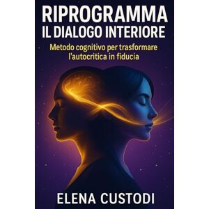 Custodi, Elena Riprogramma il Dialogo Interiore: Metodo cognitivo per trasformare l’autocritica in fiducia e costruire una mente alleata del tuo benessere Custodi, Elena Riprogramma il Dialogo Interiore: Metodo cognitivo per trasformare l’autocritica in fiducia e costruire una mente alleata del tuo benessere
