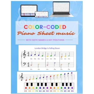 Tran, Mr Peter Large-note color-coded simple piano sheet music with note names & key positions + APP FOR PRACTICE: Piano sheet music with colors, note names & key ... with app (iOS, Android, laptop) for practice. Tran, Mr Peter Large-note color-coded simple piano sheet music with note names & key positions + APP FOR PRACTICE: Piano sheet music with colors, note names & key ... with app (iOS, Android, laptop) for practice.