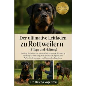 Vogeltreu, Dr. Helena Der Ultimative Leitfaden Zu Rottweilern (Pflege Und Haltung): Training, Sozialisierung, Gesundheitsversorgung, Fütterung, Fellpflege, Betreuung, Aufzucht eines treuen und liebevollen Begleiters Vogeltreu, Dr. Helena Der Ultimative Leitfaden Zu Rottweilern (Pflege Und Haltung): Training, Sozialisierung, Gesundheitsversorgung, Fütterung, Fellpflege, Betreuung, Aufzucht eines treuen und liebevollen Begleiters