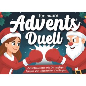 Edu, Simo 1 gegen 1 Adventsduell für Paare: Adventskalender mit 24 spaßigen Spielen, spannenden Challenges und verrückten Dares – für einen Advent voller Spaß & unvergesslicher Momente Edu, Simo 1 gegen 1 Adventsduell für Paare: Adventskalender mit 24 spaßigen Spielen, spannenden Challenges und verrückten Dares – für einen Advent voller Spaß & unvergesslicher Momente