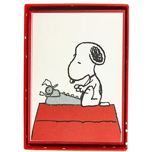 Graphique Peanuts Typewriter Boxed Notecards, 16 Snoopy at Typewriter Cards Embellished with Glitter, with Matching Envelopes and Storage Box, 3.25" x 4.75 Graphique Peanuts Typewriter Boxed Notecards, 16 Snoopy at Typewriter Cards Embellished with Glitter, with Matching Envelopes and Storage Box, 3.25" x 4.75