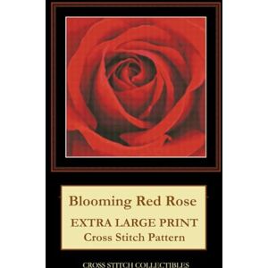 Blooming Red Rose: Extra Large Print Cross Stitch Pattern Blooming Red Rose: Extra Large Print Cross Stitch Pattern