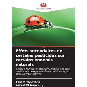 Tabozada, Essam Effets secondaires de certains pesticides sur certains ennemis naturels: Capacité de prédation et taux de parasitisme de deux prédateurs et deux ... certains ravageurs du coton et des légumes Tabozada, Essam Effets secondaires de certains pesticides sur certains ennemis naturels: Capacité de prédation et taux de parasitisme de deux prédateurs et deux ... certains ravageurs du coton et des légumes