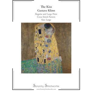 Stitchworks, Serenity The Kiss Cross Stitch Pattern – Gustave Klimt – Large Size Edition: Regular and Large Print Cross Stitch Pattern Stitchworks, Serenity The Kiss Cross Stitch Pattern – Gustave Klimt – Large Size Edition: Regular and Large Print Cross Stitch Pattern