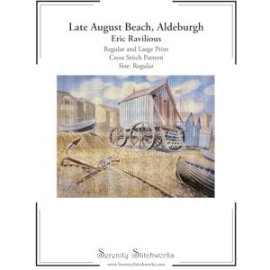 Stitchworks, Serenity Late August Beach, Aldeburgh Cross Stitch Pattern – Eric Ravilious – Regular Size Edition: Regular and Large Print Cross Stitch Pattern Stitchworks, Serenity Late August Beach, Aldeburgh Cross Stitch Pattern – Eric Ravilious – Regular Size Edition: Regular and Large Print Cross Stitch Pattern