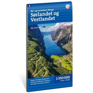 Calazo Forlag Car and tourist map of South and West Norway 1:350,000 Calazo Forlag Car and tourist map of South and West Norway 1:350,000