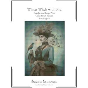 Stitchworks, Serenity Winter Witch and Bird Cross Stitch Pattern – Regular Size Edition: Regular and Large Print Cross Stitch Pattern Stitchworks, Serenity Winter Witch and Bird Cross Stitch Pattern – Regular Size Edition: Regular and Large Print Cross Stitch Pattern