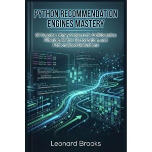 Brooks, Leonard PYTHON RECOMMENDATION ENGINES MASTERY: 80 Surprise Library Projects for Collaborative Filtering, Matrix Factorization, and Personalized Evaluations Brooks, Leonard PYTHON RECOMMENDATION ENGINES MASTERY: 80 Surprise Library Projects for Collaborative Filtering, Matrix Factorization, and Personalized Evaluations