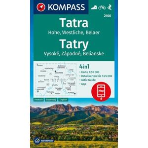 Kompass Maps Hohe Tatra-Vysoke 50T WK 2100: 4-in-1 hiking map with activity guide and detailed maps, including a map for offline use Kompass Maps Hohe Tatra-Vysoke 50T WK 2100: 4-in-1 hiking map with activity guide and detailed maps, including a map for offline use