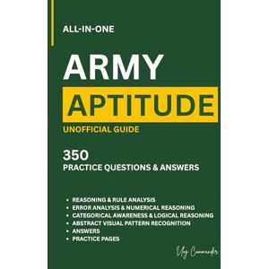 Commander, Vlog Army Aptitude test practice questions and answers All in one, cognitive : Reasoning and rule analysis, error analysis and numerical reasoning, ... pattern recognition. by Vlogcommander. Commander, Vlog Army Aptitude test practice questions and answers All in one, cognitive : Reasoning and rule analysis, error analysis and numerical reasoning, ... pattern recognition. by Vlogcommander.