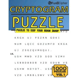 Books, Fun2cipher Cryptograms Puzzle Book For Adults: 1000 Large Print Mental Brain Workout Puzzles To Keep Your Brain Sharp With Hints(cryptograms puzzle books for adults large print) Books, Fun2cipher Cryptograms Puzzle Book For Adults: 1000 Large Print Mental Brain Workout Puzzles To Keep Your Brain Sharp With Hints(cryptograms puzzle books for adults large print)