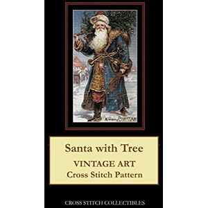 Santa with Tree: Vintage Art Cross Stitch Pattern Santa with Tree: Vintage Art Cross Stitch Pattern