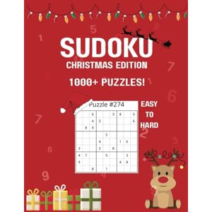 Books, RoxLou Sudoku Christmas Edition: Over 1,000 Puzzles for Adults and Seniors Easy, Medium, and Hard Holiday-Themed Brain Games with Full Solutions Large ... Book for Winter Relaxation and Festive Fun Books, RoxLou Sudoku Christmas Edition: Over 1,000 Puzzles for Adults and Seniors Easy, Medium, and Hard Holiday-Themed Brain Games with Full Solutions Large ... Book for Winter Relaxation and Festive Fun