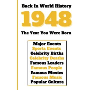 Universe, Colorful Peace Back in World History 1948 The Year You Were Born: All Important Historical Facts (Sports & Major Events, Popular Culture, Famous People, Celebrity Births & Deaths ...) Universe, Colorful Peace Back in World History 1948 The Year You Were Born: All Important Historical Facts (Sports & Major Events, Popular Culture, Famous People, Celebrity Births & Deaths ...)