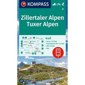 Kompass Maps Zillertaler Alpen K37: 4-in-1 hiking map, with activity guide and detailed maps, including a map for offline use (Kompass Wanderkarten) Kompass Maps Zillertaler Alpen K37: 4-in-1 hiking map, with activity guide and detailed maps, including a map for offline use (Kompass Wanderkarten)