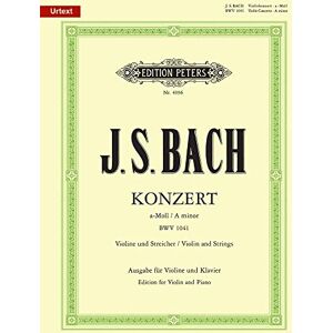 Johann Sebastian Bach Bach: Concerto No. 1 in A minor BWV 1041 (Violin and Piano) (EP4996): Edition for Violin and Piano (Edition Peters) Johann Sebastian Bach Bach: Concerto No. 1 in A minor BWV 1041 (Violin and Piano) (EP4996): Edition for Violin and Piano (Edition Peters)