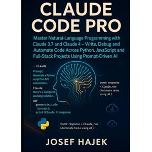Hajek, Josef Claude Code Pro: Master Natural-Language Programming with Claude 3.7 and Claude 4 — Write, Debug and Automate Code Across Python, JavaScript and Full-Stack Projects Using Prompt-Driven AI Hajek, Josef Claude Code Pro: Master Natural-Language Programming with Claude 3.7 and Claude 4 — Write, Debug and Automate Code Across Python, JavaScript and Full-Stack Projects Using Prompt-Driven AI