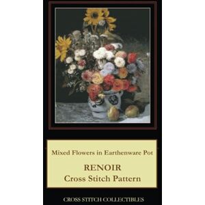 Mixed Flowers in Earthenware Pot: Renoir Cross Stitch Pattern Mixed Flowers in Earthenware Pot: Renoir Cross Stitch Pattern