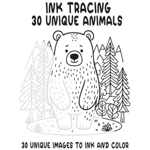 levy, kyle Animals Ink Tracing and Coloring Book: 30 Unique Illustrations to Trace and Color levy, kyle Animals Ink Tracing and Coloring Book: 30 Unique Illustrations to Trace and Color