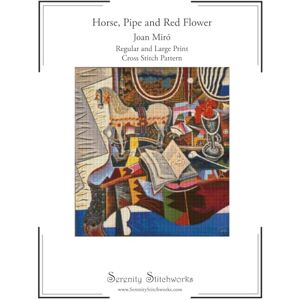 Stitchworks, Serenity Horse, Pipe and Red Flower Cross Stitch Pattern Book – Joan Miró: Regular and Large Print Cross Stitch Pattern Stitchworks, Serenity Horse, Pipe and Red Flower Cross Stitch Pattern Book – Joan Miró: Regular and Large Print Cross Stitch Pattern