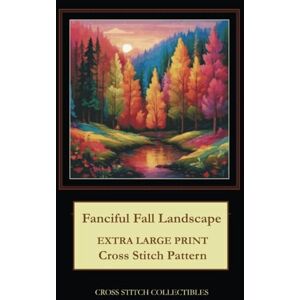 Fanciful Fall Landscape: Extra Large Print Cross Stitch Pattern Fanciful Fall Landscape: Extra Large Print Cross Stitch Pattern