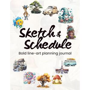 Marketing, Epic 2026 Sketch & Schedule. A Year of Creative Themes. A bullet-inspired planning journal for adults.: 12 themed months • Weekly planner • Bold line-art coloring pages every single page is different. Marketing, Epic 2026 Sketch & Schedule. A Year of Creative Themes. A bullet-inspired planning journal for adults.: 12 themed months • Weekly planner • Bold line-art coloring pages every single page is different.