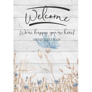 Journals, RealMe Welcome We're Happy You're Here!: Visitor Guest Book / Sign In Log Book For Vacation Rentals, AirBnB, Bed & Breakfast, Beach House, Guest House & More ... Cover (Welcome Visitor Guest Book Series) Journals, RealMe Welcome We're Happy You're Here!: Visitor Guest Book / Sign In Log Book For Vacation Rentals, AirBnB, Bed & Breakfast, Beach House, Guest House & More ... Cover (Welcome Visitor Guest Book Series)