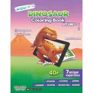 Learning, Wizar Dinosaur Coloring Book: Volume 1 and Volume 2 Combined (AR Coloring Books) Learning, Wizar Dinosaur Coloring Book: Volume 1 and Volume 2 Combined (AR Coloring Books)