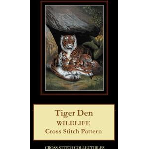 Tiger Den: Extra Large Print Cross Stitch Pattern Tiger Den: Extra Large Print Cross Stitch Pattern
