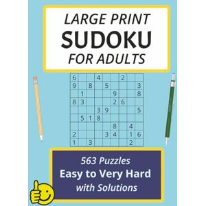 Books, Blue Bolt Large Print Sudoku for Adults 563 Puzzles Easy Medium Hard Very Hard: 8.5x11 Inches 527 Pages From Simple to an Insane Challenge But So Much Fun While Sharpening Brain Power and Memory Books, Blue Bolt Large Print Sudoku for Adults 563 Puzzles Easy Medium Hard Very Hard: 8.5x11 Inches 527 Pages From Simple to an Insane Challenge But So Much Fun While Sharpening Brain Power and Memory