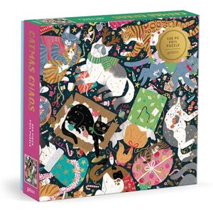 Galison Catmas Chaos – 500 Piece Foil Jigsaw Puzzle Featuring Charming Artwork Of Cats Getting Ready To Celebrate Christmas, 20” x 20” Galison Catmas Chaos – 500 Piece Foil Jigsaw Puzzle Featuring Charming Artwork Of Cats Getting Ready To Celebrate Christmas, 20” x 20”