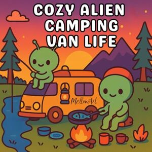 Art, Mellow Cozy Alien Van Life Coloring Book for Stress Relief – 32 Ready-to-Color Cute Camping Scenes with Camper Van, Tent, Campfire & Outdoor Adventure for Kids, Teens and Adults Art, Mellow Cozy Alien Van Life Coloring Book for Stress Relief – 32 Ready-to-Color Cute Camping Scenes with Camper Van, Tent, Campfire & Outdoor Adventure for Kids, Teens and Adults