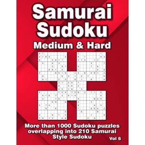 Books & Publishing, Flatline Samurai Sudoku Puzzle Book with 210 Medium & Hard Leveled Puzzles for Advanced: 1000 Classical Sudoku in 210 Samurai Style Puzzles Books & Publishing, Flatline Samurai Sudoku Puzzle Book with 210 Medium & Hard Leveled Puzzles for Advanced: 1000 Classical Sudoku in 210 Samurai Style Puzzles