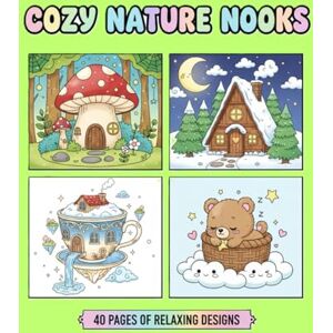 HAMID, BOUCHLAGHEM Cozy Nature Nooks Coloring Book: A Cute and Relaxing Collection of Kawaii Homes, Sweet Treats, and Happy Animals for Stress Relief and Simple Fun HAMID, BOUCHLAGHEM Cozy Nature Nooks Coloring Book: A Cute and Relaxing Collection of Kawaii Homes, Sweet Treats, and Happy Animals for Stress Relief and Simple Fun