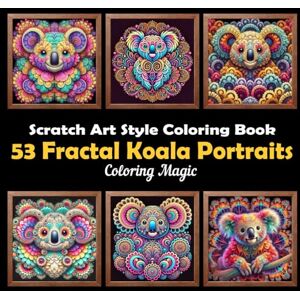 Lee 53 Fractal Koala Portraits: Stress Relief Scratch Art Style Coloring Book for Adults & Teens, Fractal on Black Background, Mindfulness Relaxation (Midnight Black Background Coloring Series) Lee 53 Fractal Koala Portraits: Stress Relief Scratch Art Style Coloring Book for Adults & Teens, Fractal on Black Background, Mindfulness Relaxation (Midnight Black Background Coloring Series)