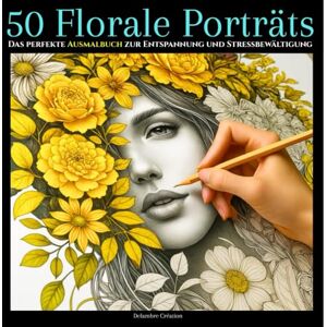 Creation, Delambre 50 Florale Porträts: Ausmalbuch für Erwachsene Elegante Frauengesichter verwoben mit floraler Schönheit finde Ruhe, Inspiration und künstlerische Freiheit beim Ausmalen Creation, Delambre 50 Florale Porträts: Ausmalbuch für Erwachsene Elegante Frauengesichter verwoben mit floraler Schönheit finde Ruhe, Inspiration und künstlerische Freiheit beim Ausmalen