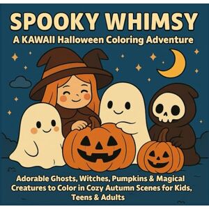 CASWELL, ALLEN R. Spooky Whimsy: A Kawaii Halloween Coloring Adventure: Adorable Ghosts, Witches, Pumpkins & Magical Creatures to Color in Cozy Autumn Scenes for Kids, Teens & Adults CASWELL, ALLEN R. Spooky Whimsy: A Kawaii Halloween Coloring Adventure: Adorable Ghosts, Witches, Pumpkins & Magical Creatures to Color in Cozy Autumn Scenes for Kids, Teens & Adults