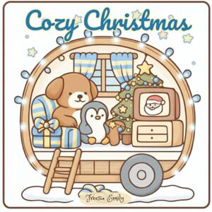 Freesia, Emily 100 Cozy Christmas illustrations Relaxing and Fun Christmas Coloring Pages Featuring Santa, Snowmen, Christmas Trees, Cozy Cabins: A Festive Winter Wonderland of Holiday Cheer for All Ages Freesia, Emily 100 Cozy Christmas illustrations Relaxing and Fun Christmas Coloring Pages Featuring Santa, Snowmen, Christmas Trees, Cozy Cabins: A Festive Winter Wonderland of Holiday Cheer for All Ages