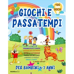 Nico, Meli GIOCHI E PASSATEMPI PER BAMBINI 4-7 ANNI: Oltre 100 pagine a colori di giochi, labirinti, puzzle, colora con i numeri, enigmistica, trova le ... intrecciate, e tanto altro. Con soluzioni Nico, Meli GIOCHI E PASSATEMPI PER BAMBINI 4-7 ANNI: Oltre 100 pagine a colori di giochi, labirinti, puzzle, colora con i numeri, enigmistica, trova le ... intrecciate, e tanto altro. Con soluzioni