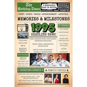Whitmore, Amelia R. 1995 The Birthday Times: Memories, Milestones, and a Memorable Year in Review: Relive 1995 Through Sports, People, Lifestyle and Entertainment. The Perfect Birthday Gift for Someone Special Whitmore, Amelia R. 1995 The Birthday Times: Memories, Milestones, and a Memorable Year in Review: Relive 1995 Through Sports, People, Lifestyle and Entertainment. The Perfect Birthday Gift for Someone Special