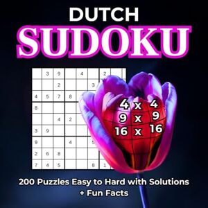 WIDZU Dutch Sudoku: 4x4, 9x9, 16x16, 200 Puzzles Easy to Hard with Solutions + Fun Facts. For adults and seniors. Large print. WIDZU Dutch Sudoku: 4x4, 9x9, 16x16, 200 Puzzles Easy to Hard with Solutions + Fun Facts. For adults and seniors. Large print.