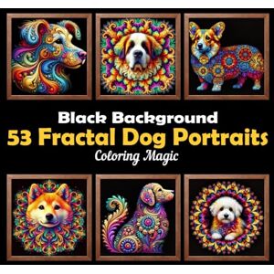 Lee 53 Fractal Dog Portraits: Stress Relief Coloring Book for Adults & Teens, Fractal on Black Background, Mindfulness Relaxation (Midnight Black Background Coloring Series) Lee 53 Fractal Dog Portraits: Stress Relief Coloring Book for Adults & Teens, Fractal on Black Background, Mindfulness Relaxation (Midnight Black Background Coloring Series)
