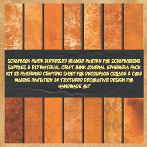 mckeyou boris, illian scrapbook paper distressed orange pattern for scrapbooking supplies & DIY material craft junk journal ephemera pack kit 28 patterned crafting sheet ... textured decorative design for handmade art mckeyou boris, illian scrapbook paper distressed orange pattern for scrapbooking supplies & DIY material craft junk journal ephemera pack kit 28 patterned crafting sheet ... textured decorative design for handmade art