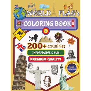 PuzWiz, T and T WORLD FLAG'S COLORING BOOK PREMIUM QUALITY 200+ Countries 8.5 * 11 inches COLOR PRINT- AGES : 3+: Discover the World: Capitals, Population , ... animal – Premium Activity Book for Kids PuzWiz, T and T WORLD FLAG'S COLORING BOOK PREMIUM QUALITY 200+ Countries 8.5 * 11 inches COLOR PRINT- AGES : 3+: Discover the World: Capitals, Population , ... animal – Premium Activity Book for Kids