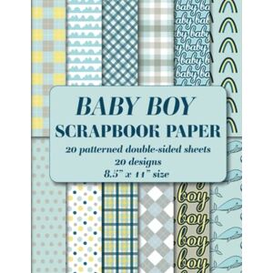 Studio, Artful Paper Baby Boy Scrapbook Paper Pad: blue patterned double sided sheets. 8.5" x 11". 20 baby shower designs: polka dots, gingham, stripes, whales, rainbow Studio, Artful Paper Baby Boy Scrapbook Paper Pad: blue patterned double sided sheets. 8.5" x 11". 20 baby shower designs: polka dots, gingham, stripes, whales, rainbow