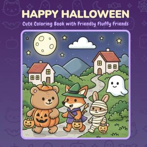 Bear, Bobby Happy Halloween: Cute Halloween Coloring Book for Kids Ages 4–8 – 45 Kawaii Designs: Animals, Friendly Ghosts, Pumpkins & Cozy Fall Scenes (English Edition) Bear, Bobby Happy Halloween: Cute Halloween Coloring Book for Kids Ages 4–8 – 45 Kawaii Designs: Animals, Friendly Ghosts, Pumpkins & Cozy Fall Scenes (English Edition)