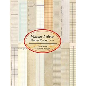 Journals, Ilopa Vintage Ledger Paper Collection: 20 sheets of vintage ledger papers for bookmaking, junk journaling and other paper crafting projects (Vintage Papers for Collage and Paper Crafting) Journals, Ilopa Vintage Ledger Paper Collection: 20 sheets of vintage ledger papers for bookmaking, junk journaling and other paper crafting projects (Vintage Papers for Collage and Paper Crafting)