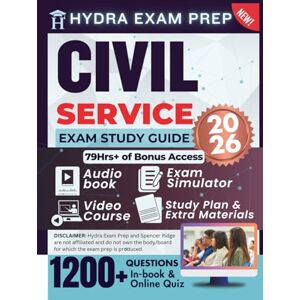 Ridge, Spencer CIVIL SERVICE EXAM STUDY GUIDE 2026: Expanded and Updated Edition for Police Officer, Firefighter, Postal and More, 1200+ Questions and Answers and 79+ Hours of E-Learning Access to Pass the Exam Ridge, Spencer CIVIL SERVICE EXAM STUDY GUIDE 2026: Expanded and Updated Edition for Police Officer, Firefighter, Postal and More, 1200+ Questions and Answers and 79+ Hours of E-Learning Access to Pass the Exam